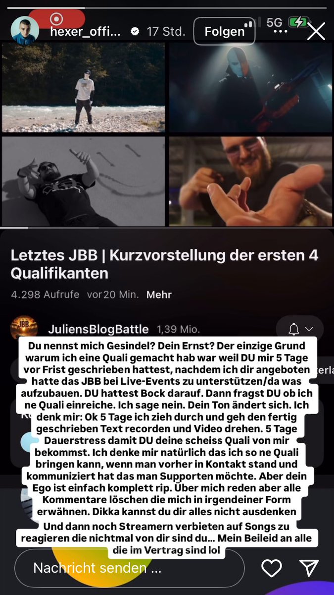 Da denkt man wenigstens das letzte JBB läuft mal ohne Drama ab ich frag mich ob das geplanter Beef ist von Juliens Seite für Promo oder ob man er es wirklich nicht schafft sowas korrekt aufzuziehen
