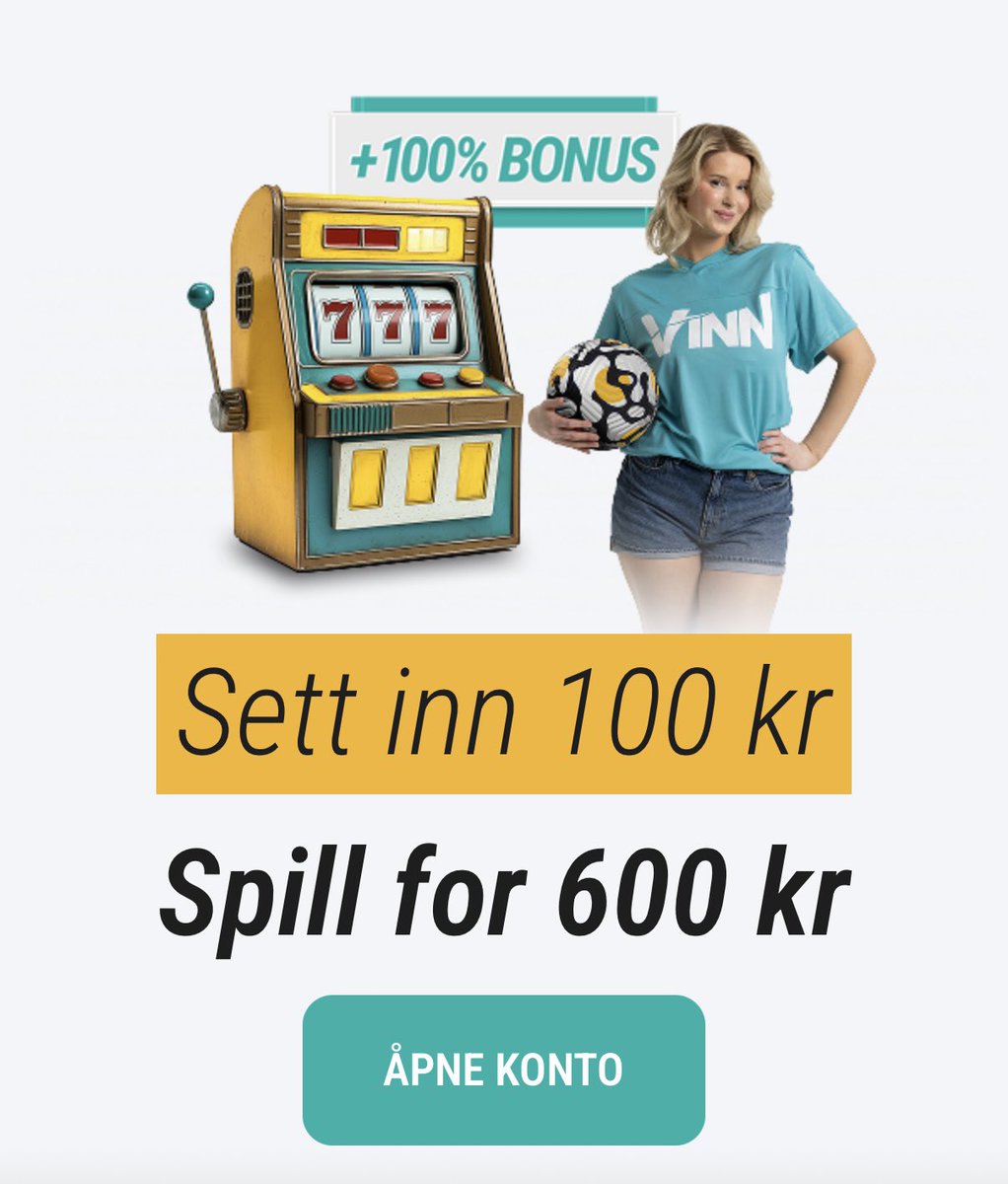 🙌🏼NORGES BESTE BONUS!!🎈

🤑Sett inn 100kr - spill for 600!!

KONKURRANSE 🔛 5000KR

1. Retweet og følg
2. Hva syntes du om bonusen?
3. Ha konto hos Vinn. (Reg med link)

1000kr til 5 personer!

Må registrere deg via link for bonus: wleuroearners.adsrv.eacdn.com/C.ashx?btag=a_…
