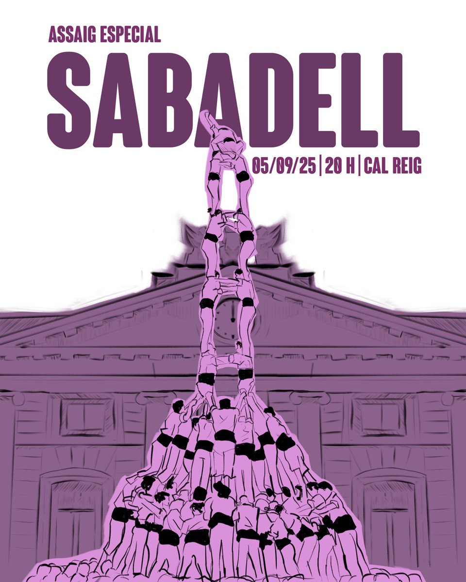 🔔 Assaig especial de Festa Major de Sabadell!
📅 05/09/25
🕗 20 h
📍 Cal Reig

La força malva arriba amb més energia que mai. Vine i sigues part del castell! 💜

#ForçaMalva #Terrassa  #Castells