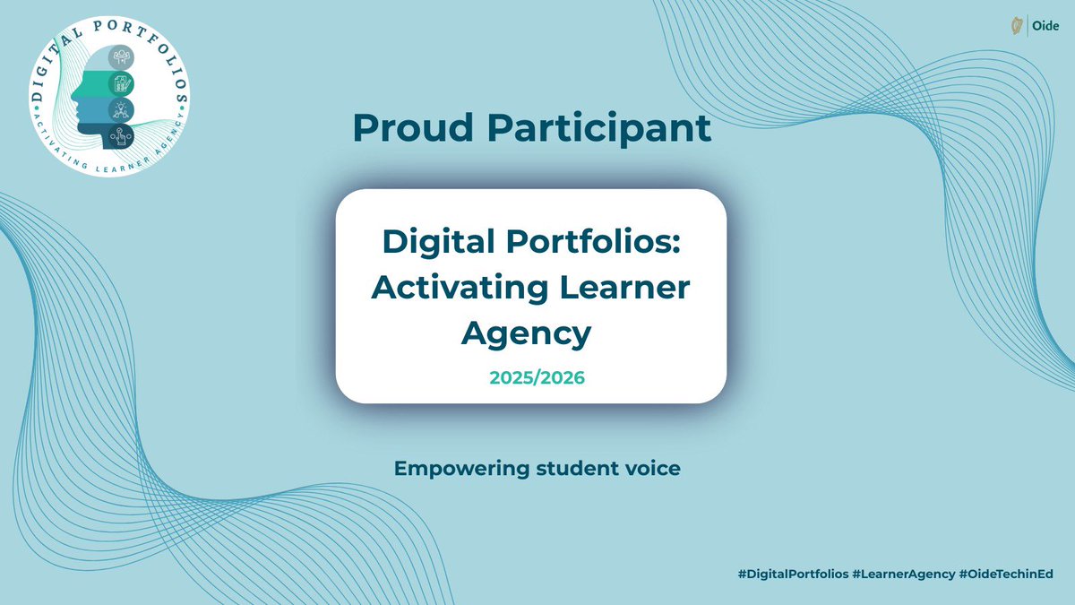 We’re thrilled to announce that our school is participating in the 2025/2026 Digital Portfolios: Activating Learner Agency initiative by <a href="/OideTechinEd/">Oide Technology in Education</a> ! Empowering students to take ownership of their learning. 🌟 #DigitalPortfolios #LearnerAgency #StudentVoice #EdChatIE