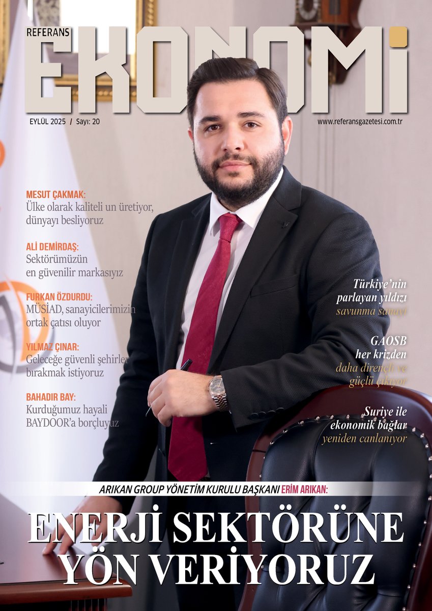 📌 Referans #Ekonomi Dergisi’nin yeni sayısı çıktı.

Bu sayımızın kapak konuğu, Arıkan Group Yön. Kur. Başkanı Erim Arıkan Arıkan, atık yağlardan uçak ve gemi yakıtı üretimiyle enerji sektörüne yenilikçi bir vizyon kazandırıyor. Yeni sayımız yayında...
👉bit.ly/3V2KoxQ