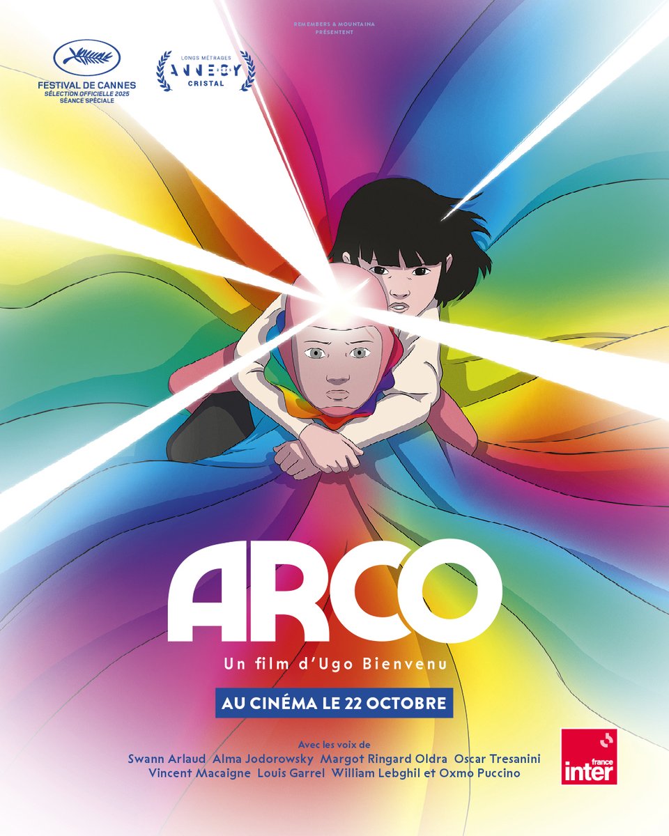 Découvrez l'affiche d'ARCO🌈 d'#UgoBienvenu qui a émerveillé le <a href="/Festival_Cannes/">Festival de Cannes</a> et le <a href="/annecyfestival/">Annecy Festival</a>.
 
Avec les voix de Swann Arlaud, Alma Jorodowsky, Vincent Macaigne, Louis Garrel, William Lebghil et Oxmo Puccino. Le 22 octobre au cinéma.  

🌈 arco.lefilm.co