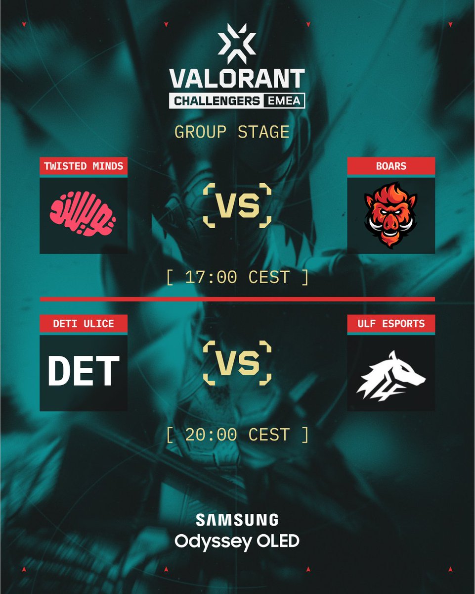 valleague_ne's tweet photo. FINAL GAMES OF GROUPS

🕔17.00 CEST
@TwisMinds vs @BoarsVLR 
🕖20.00 CEST
@detiulicevlr vs @ULFesports_GG 

Watch via: 
🔴https://t.co/j93EEOkASd
🟣https://t.co/MMTC2nTXgD https://t.co/eTcr4m9hYb