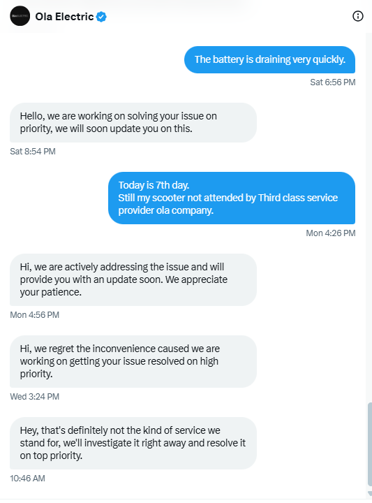 Chetankumar_111's tweet photo. Look here: 
How @OlaElectric &amp; @bhash 
is misleading customers by providing only answers without taking action.
@MCA21India @PMOIndia @narendramodi @BJP4India https://t.co/avCUJUN0IZ