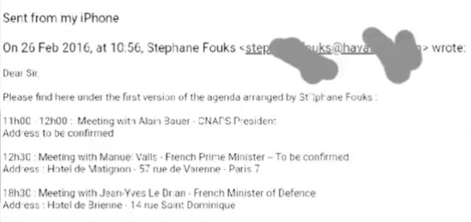 Casimir_Noir's tweet photo. @YourAnonNews @Panamza @gouvernementFR #GODF et #PartiSocialiste étroitement liés au volet #Espionnage de l'affaire #JeffreyEpstein
 Les meetings secrets du 26 février 2016 entre #EhudBarak et #AlainBauer, #ManuelValls, #JeanYvesLeDrian planifiés par #StéphaneFouks l'attestent. 
(-->#Reporty)
https://t.co/NRv5XtLCWN https://t.co/N1ctFQWUUb