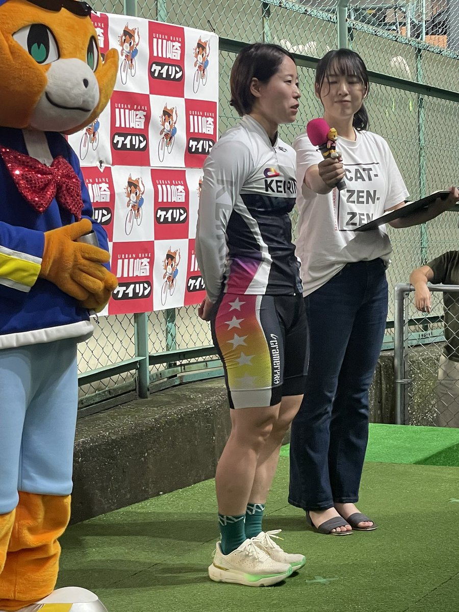 #川崎競輪
#ニッカン・コム杯
最終日
ガールズ決勝
#大浦彩瑛　選手
優勝おめでとうございます㊗️🎉🎊
予選からパーフェクトV✌️達成
インタビュアーは
#高木真備　さん
