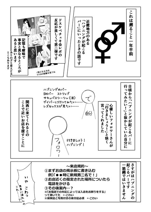 ハプニングの起こるバーに行ったときの話レポ漫画 