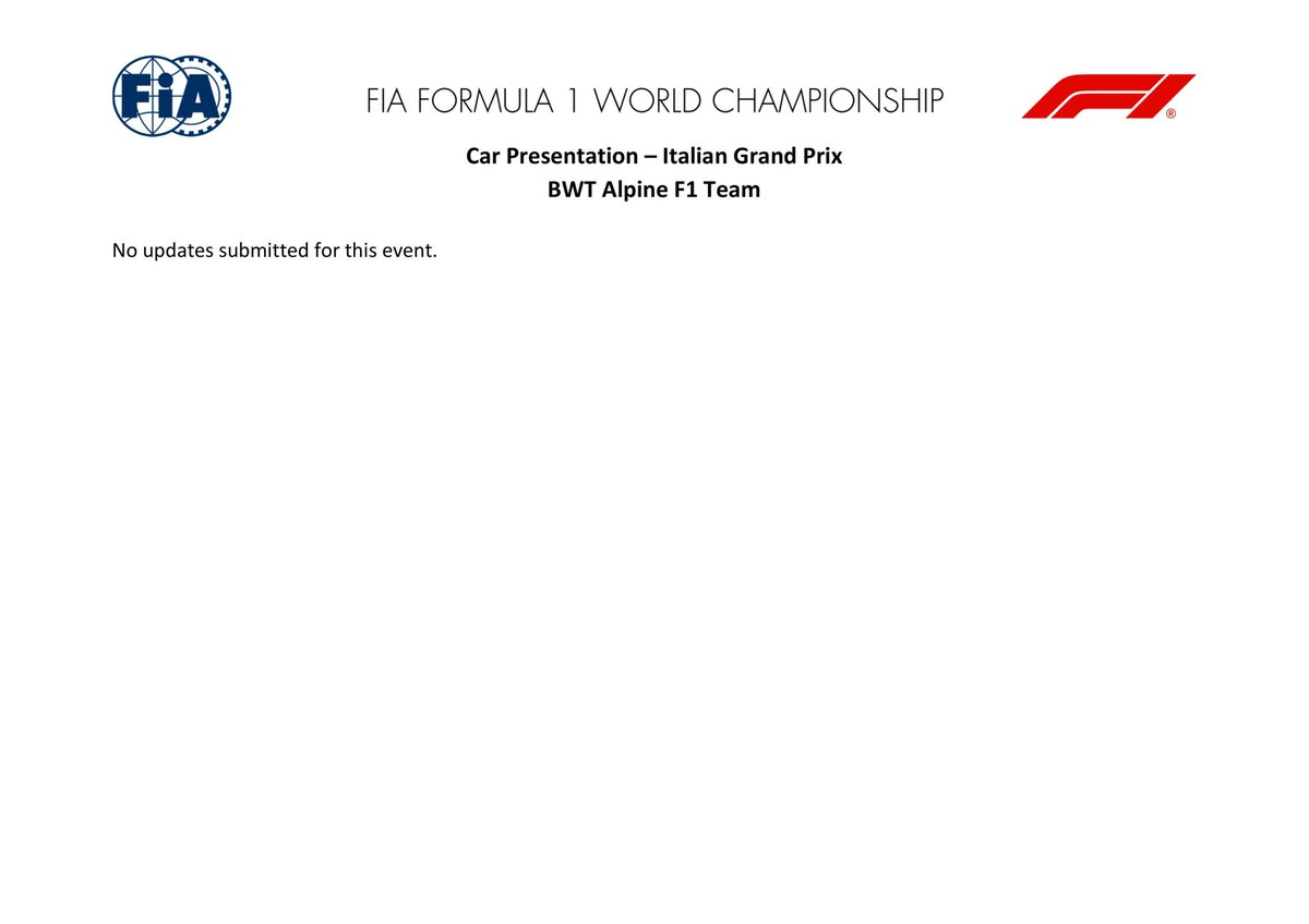 🔵 No hay mejoras para el Alpine A525 este fin de semana !

#F1 #ItalianGP