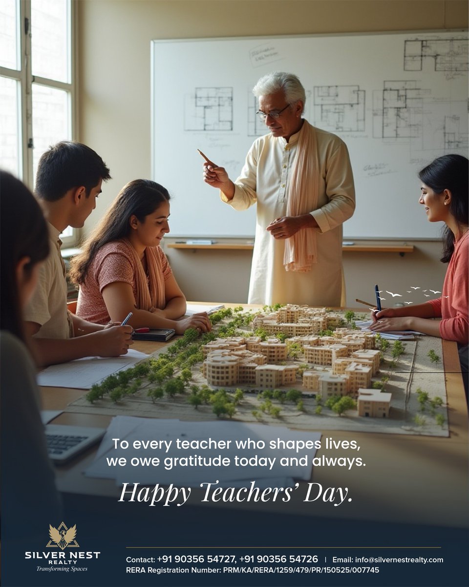silver41886's tweet image. To every teacher who has guided, inspired, 
and shaped lives today we celebrate you.
Happy Teachers’ Day from Silvernest.
.
.
#teachersday #silvernesttranquil #hublihomes 
#smarthomes #realestatehubli