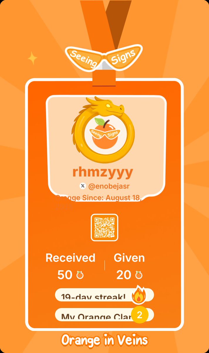 100% ORANGE BLOOD certified 🍊👑
Waiting for you in the Orange Dynasty App — come claim your glory!
orange.sign.global/app?invite-cod…