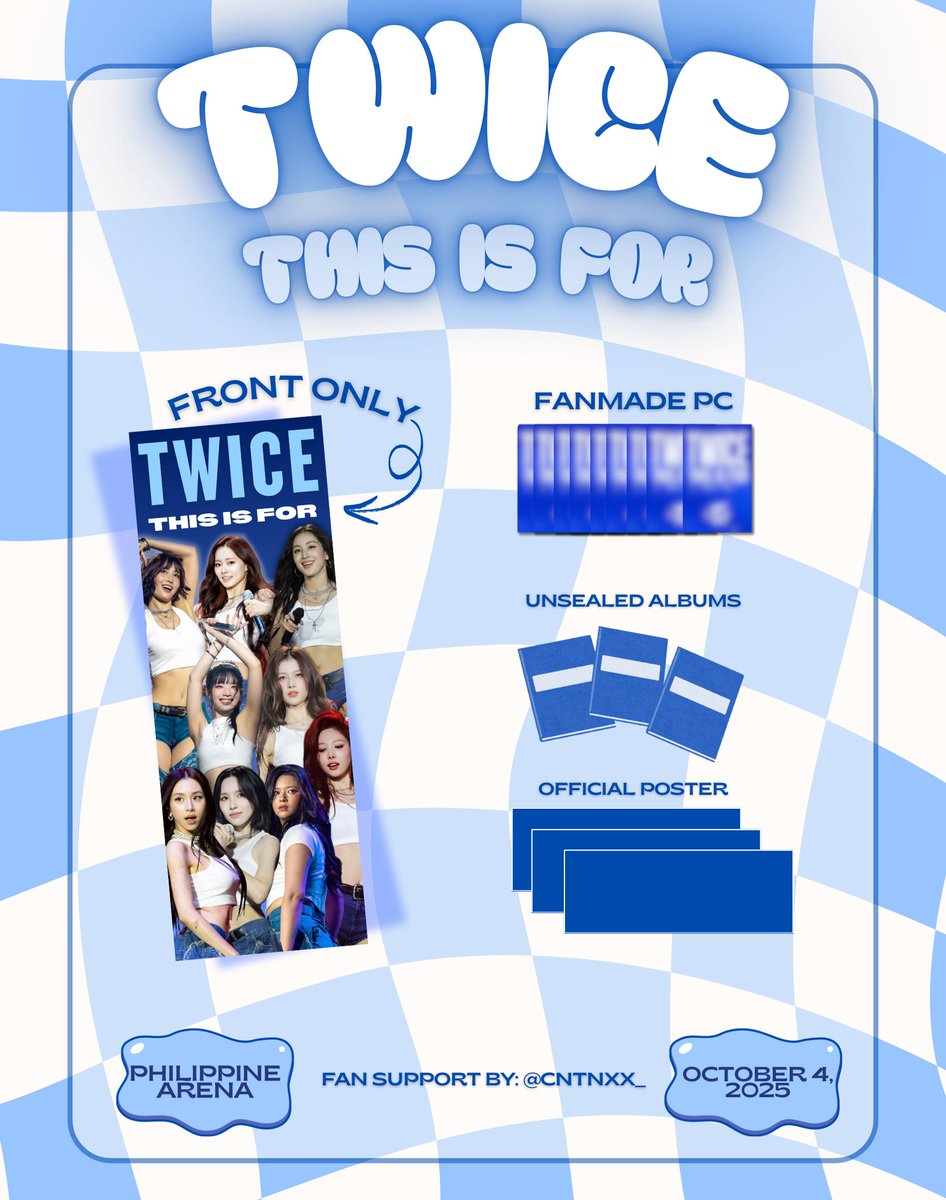 cntnxx_'s tweet photo. TWICE THIS IS FOR FREEBIES *ੈ❀

jihyo and ot9 hand banners fan support by @cntnxx_ 
+ random stickers

❀ 1:1 ratio only
❀ mbf, like, and rt (show proofs on d-day)
❀ open for trade
❀ loc and time (tba)

#TWICE #트와이스 #THISISFOR #TWICE_THISISFOR_WORLD_TOUR_IN_BULACAN https://t.co/nbWzQPmOSM