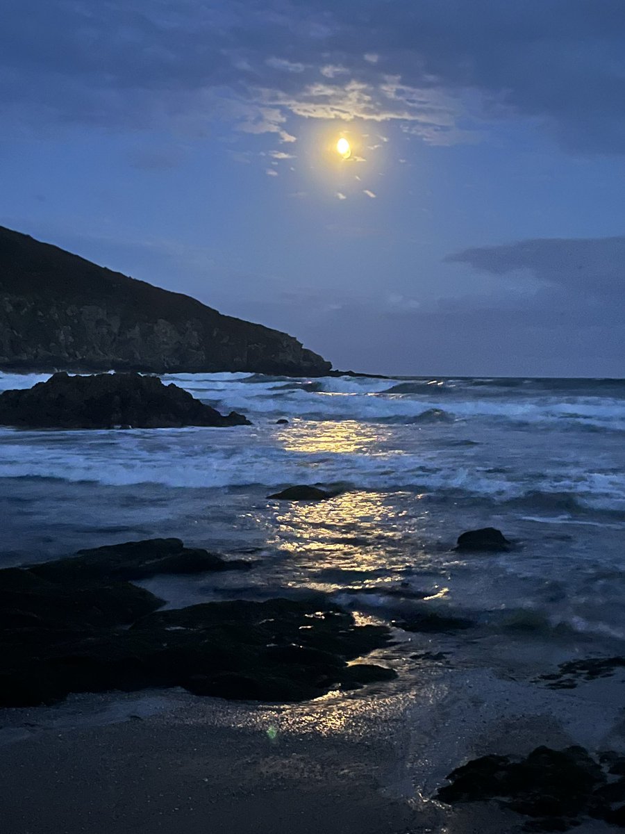 Moonlight over Dodman Point from Hemmick beach <a href="/nationaltrust/">National Trust</a>