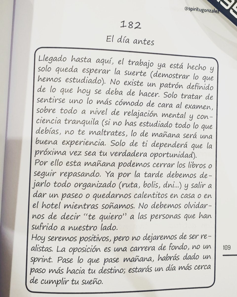 El día antes. No os olvidéis decirle un "te quiero" a las personas que han estado a vuestro lado". Con todo mi cariño 💚. A por todas: a por la tuya!