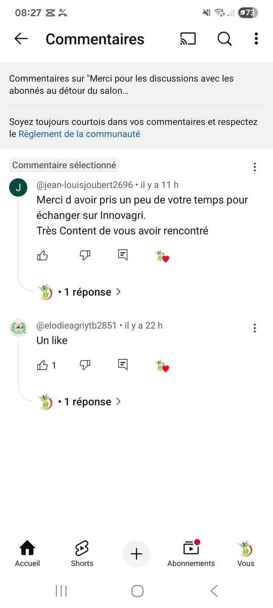 Des abonnés en or
Merci 
Seul satisfaction du salon
Et quelques fournisseurs proche des agriculteurs encore 
Dommage pour le reste 
#Agriculture 

youtube.com/@vincentbuardc…