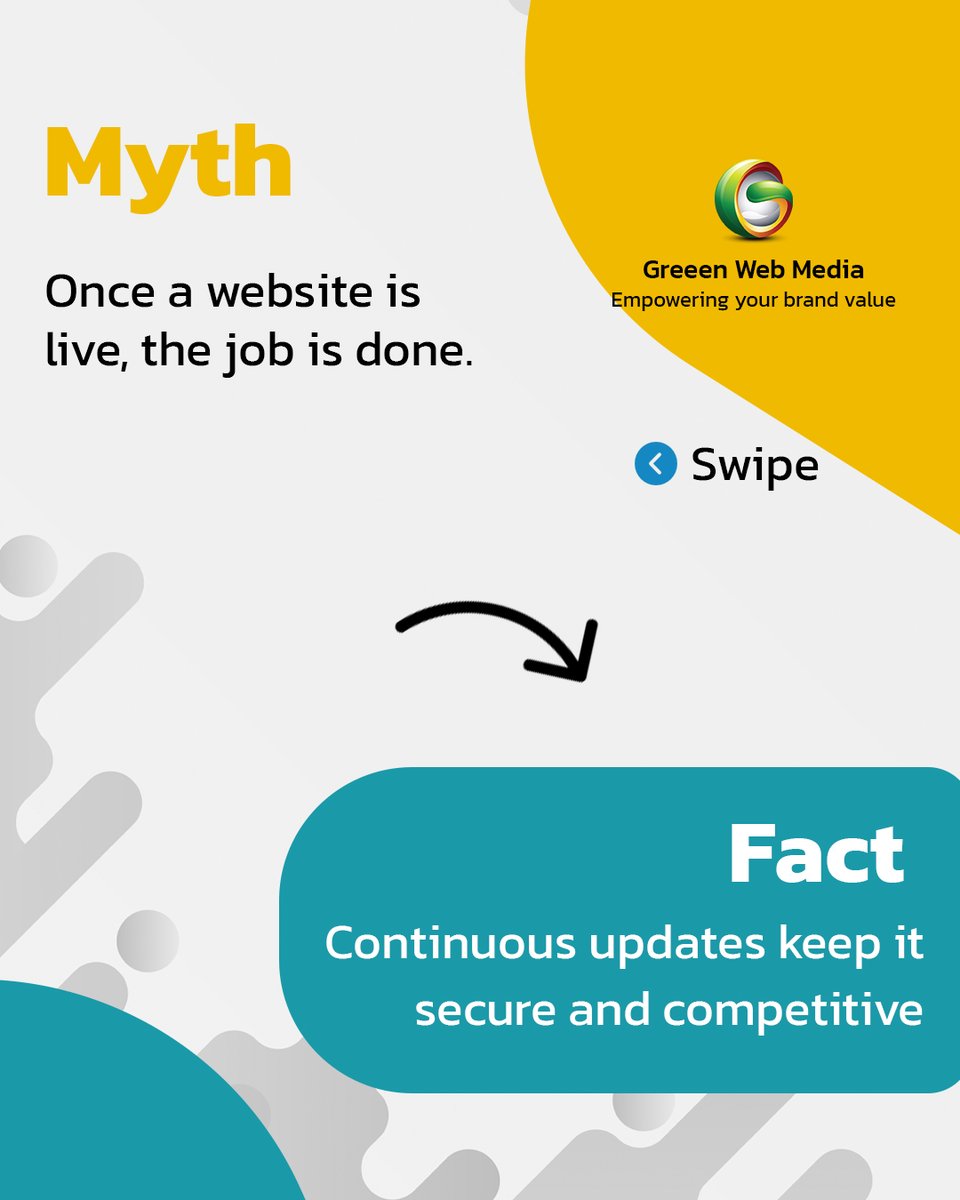 greenwebmedia's tweet image. MYTH BUSTED!
Think launching a website is the final step? Think again!
A website needs continuous updates to stay secure, fast, and competitive in today’s digital world.
✅ Keep your site safe
✅ Improve performance
✅ Stay ahead of competitors
#webdesignservice #greenwebmedia