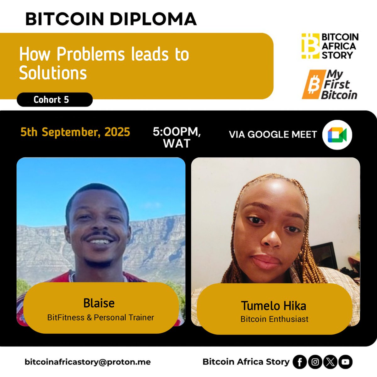 Bitcoin Africa Story (@story_bitcoin) on Twitter photo Proof-of-Work Friday⚡️
We'll be diving into Chapter 5 of the Bitcoin Diploma with our amazing tutors <a href="/BlaisePeter6/">Bitcoin Blaise #BTCcapetown</a>, an astute Bitcoiner and founder of <a href="/BitFitness21M/">Bit Fitness</a> —and co-host <a href="/Scarlette_Melon/">Tumelo Hika</a>.
Excited for today's session! Stay tuned for the updates 😉. Proof-of-Work Friday⚡️
We'll be diving into Chapter 5 of the Bitcoin Diploma with our amazing tutors <a href="/BlaisePeter6/">Bitcoin Blaise #BTCcapetown</a>, an astute Bitcoiner and founder of <a href="/BitFitness21M/">Bit Fitness</a> —and co-host <a href="/Scarlette_Melon/">Tumelo Hika</a>.
Excited for today's session! Stay tuned for the updates 😉.