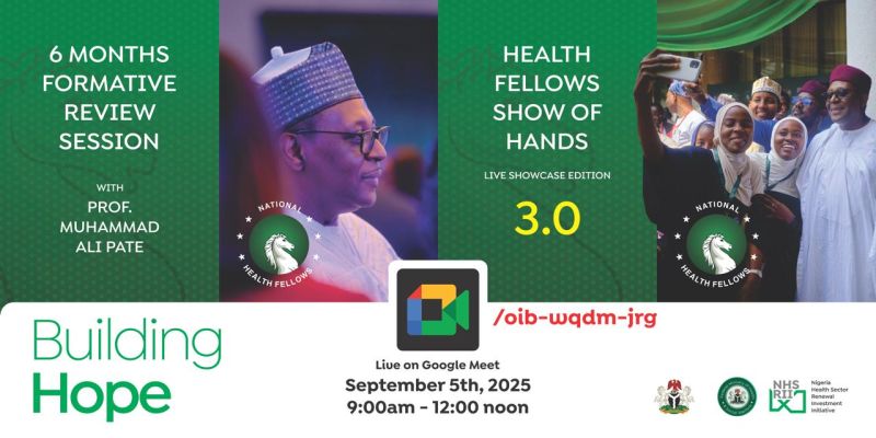 SWAp Coordination Office (@swapgov) on Twitter photo 📢ANNOUNCEMENT
National Health Fellows #HealthFellowsShowofHands #LiveWithProfPate
It is now six months since its launch in March 2025. Today, the Coordinating Minister of Health and Social Welfare, Prof. <a href="/muhammadpate/">Muhammad Ali Pate</a>, will be having a one-on-one hybrid session with health 📢ANNOUNCEMENT
National Health Fellows #HealthFellowsShowofHands #LiveWithProfPate
It is now six months since its launch in March 2025. Today, the Coordinating Minister of Health and Social Welfare, Prof. <a href="/muhammadpate/">Muhammad Ali Pate</a>, will be having a one-on-one hybrid session with health