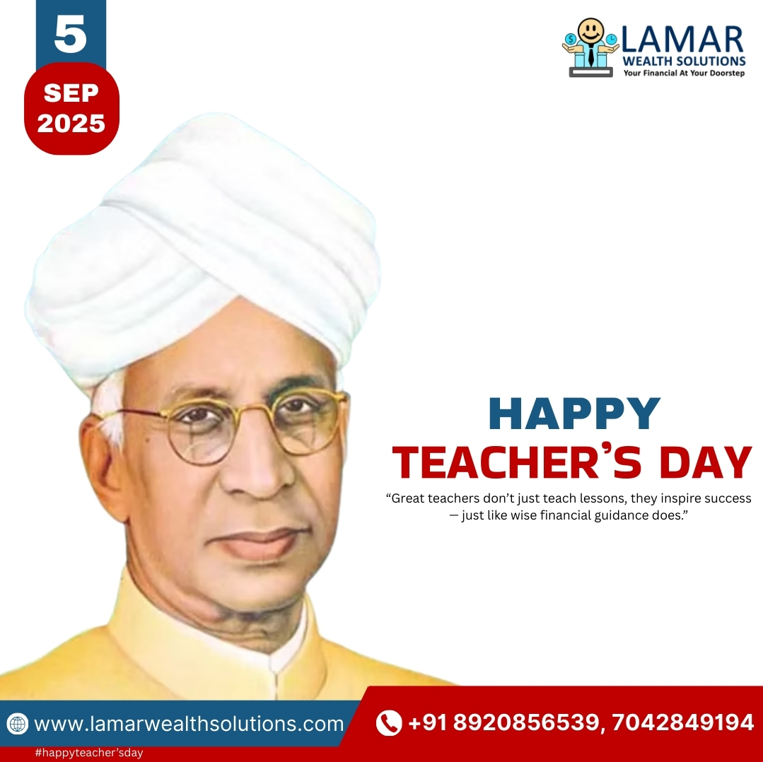 LamarWealth's tweet photo. HAPPY TEACHER’S DAY 
“Great teachers don’t just teach lessons, they inspire success 
— just like wise financial guidance does.”
Contact No.+91 8920856539, 7042849194
Website : https://t.co/acxLiC8fxm
#HappyTeachersDay #TeachersDay2025 #LamarWealthSolutions
#FinancialGuidance https://t.co/hsGkhtpt9q