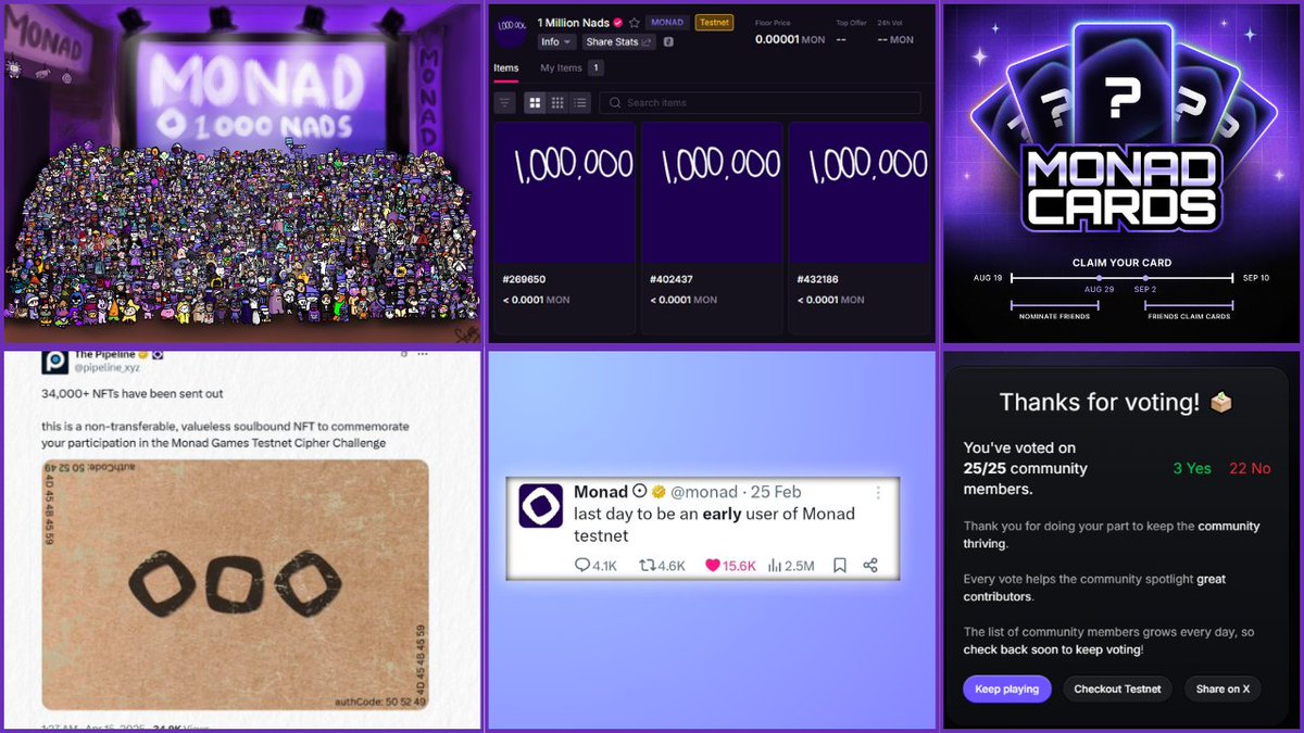 The Lists that have been carried out on <a href="/monad/">Monad</a> 

1/ 1k Nads – Keone’s list: A top 1000 Nads list curated by Keone, recording the impressions and contributions of each OG community member. Those included in this list are granted WL privileges (GTD/FCFS) in most NFT projects on