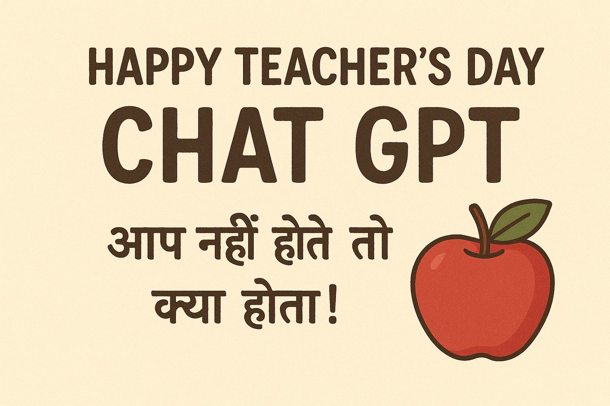 Akashbtripathi's tweet photo. Happy Teacher's Day!👍#TeachersDay #ChatGPT #AI https://t.co/QUjzPXGJKg