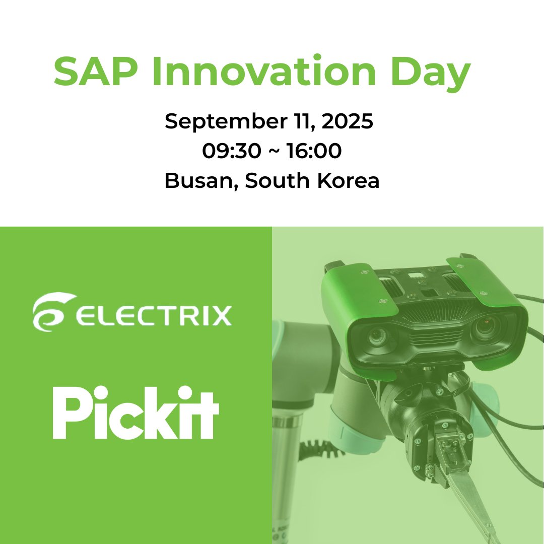Pickit 3D is joining SAP Innovation Day in Busan, South Korea, on September 11 !✨👉 Details and registration, check hubs.la/Q03GD9p60
#SAPInnovationDay #SmartFactory #3DRobotVision #cobots