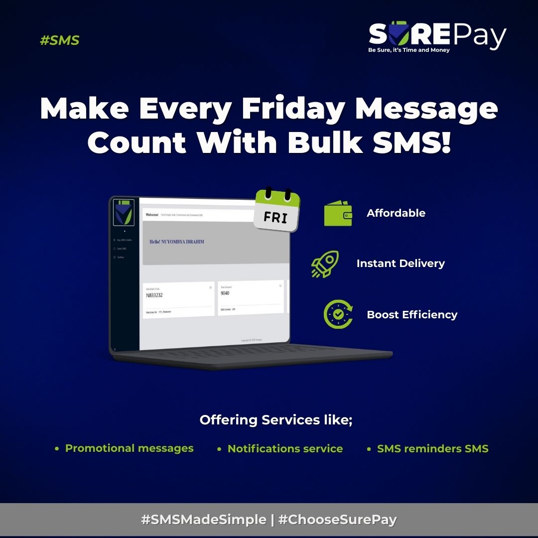 Start the weekend right and reach everyone at once with our #BulkSMSServices. Visit us at web-dev.surepayltd.com for more information.