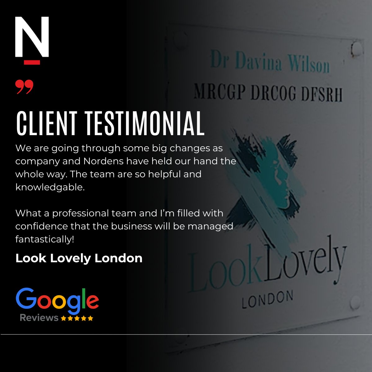 Big business changes? We stay by your side.
⭐️⭐️⭐️⭐️⭐️ “So helpful &amp; knowledgeable… I’m filled with confidence my business is in great hands!”
📲 Get the same support: info@nordens.co.uk | 020 8530 0720