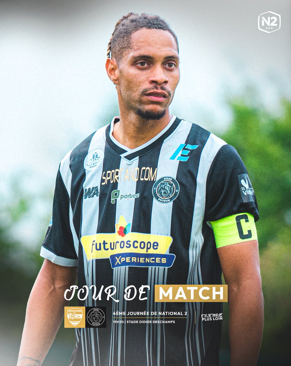 [#N2] 🔥 𝗚𝗔𝗠𝗘𝗗𝗔𝗬 

Nos Dragons défieront ce soir l’Aviron Bayonnais FC au stade Didier Deschamps à l’occasion de la 4ème journée de National 2 ⚔️

#StadePoitevin #National2 #EnsemblePlusLoin 🐉