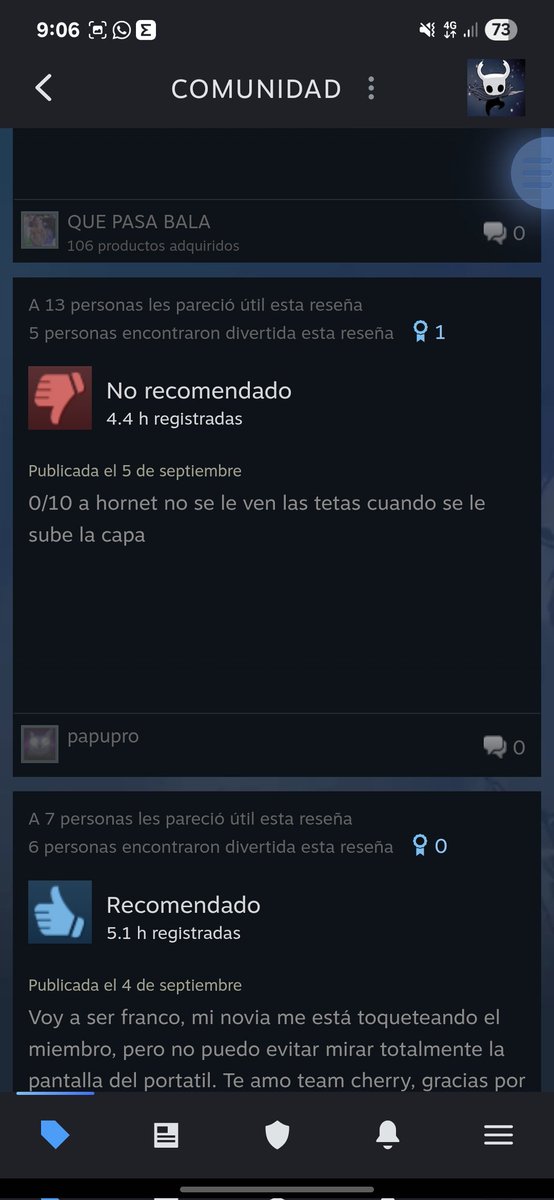 StrayKodeStudio's tweet image. Las reseñas negativas de silksong en steam son muy XD