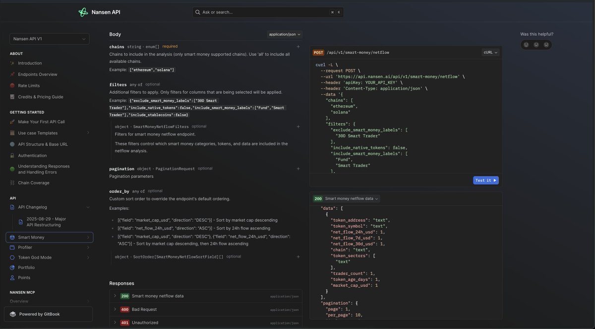 nansen_ai's tweet image. After months in beta, Nansen API v1 went live 🚀

⚡ Faster queries
💪 Better stability
🔧 Easier debugging
🎯 Precision data at your fingertips

Here’s everything that’s new: