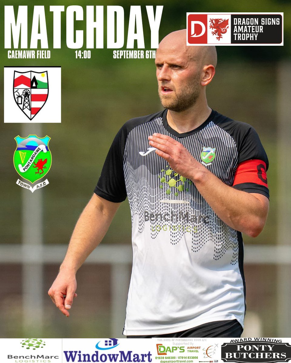 WE GO AGAIN TOMORROW, IN THE DRAGON SIGNS <a href="/FAWales/">FA WALES</a>  TROPHY VS TREORCHY BACK UP THE M4. 

THE BOYS AFTER A GOOD WIN LAST WEEKEND HOPE TO PROGRESS IN ANOTHER CUP THIS WEEK. 

PONTY AND PROUD 🤍🖤