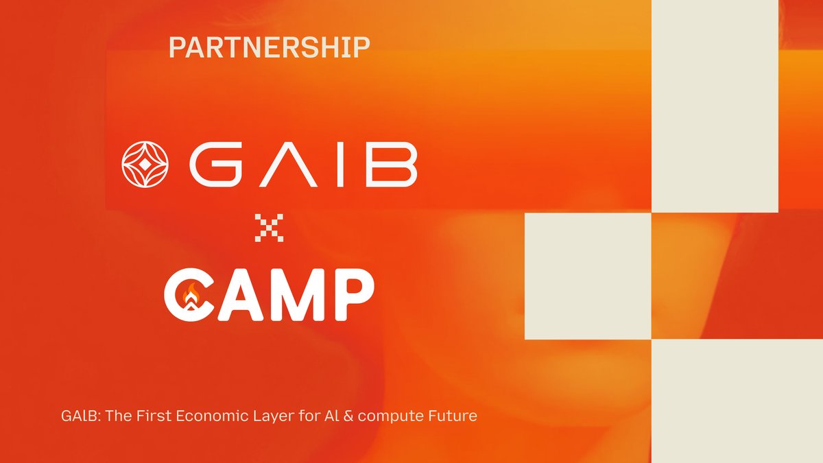 GAIB X Camp Network Partnership🤝

We’re partnering with <a href="/campnetworkxyz/">Camp Network ⛺️</a> to bring robotics data onchain as a novel asset class. This partnership lays the foundation for a new economy around embodied AI

Here’s how🧵👇