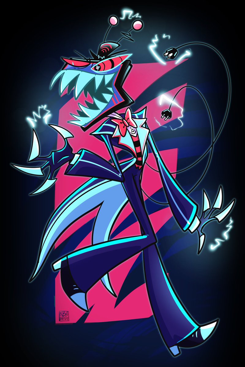 Vox doodlin breakin that screen. Big teeth for meeee #HazbinHotelVox