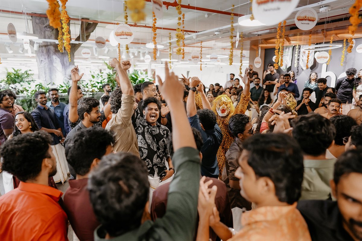mitsogo's tweet photo. Onam - the festival every Keralite treasure, woven with family, gratitude, and togetherness, is right here! 🌸

Carrying that spirit into our workplace, our team embraced the festive day with a burst of colour and cheer and pookkalams at the door. Happy Onam!

#onam #thehexnode https://t.co/R1H8UJF3yy