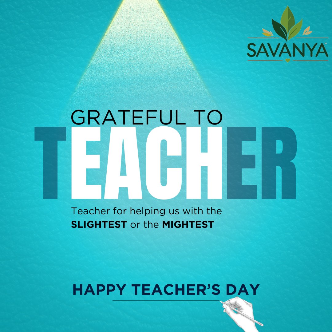 Savanyaonline's tweet photo. "A healthy mind needs a healthy body.
On this Teachersβ Day, Savanya salutes the educators who nourish minds, just as we nourish lives with natural wellness.
Happy Teachersβ Day ππππ"
#TeachersDay #SavanyaWellness #HealthyLiving #NaturalCare #Gratitude #HolisticLife https://t.co/QGa6ReCLwY