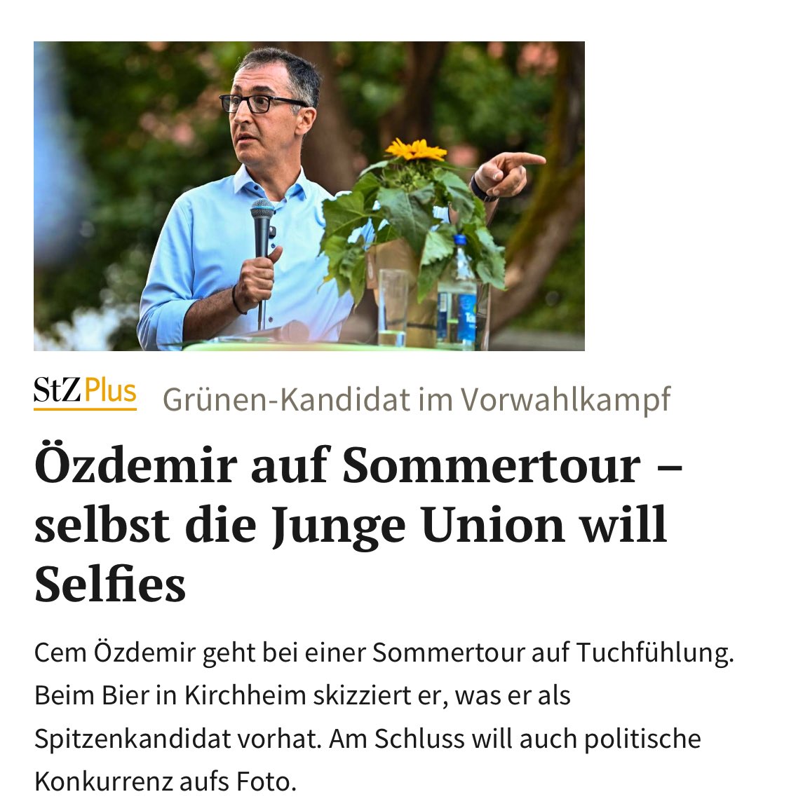 Michael Bloss (@micha_bloss) on Twitter photo Der CDU-Crush auf <a href="/cem_oezdemir/">Cem Özdemir</a> ist real.
Charisma & Bürgernähe? Gibt’s nur bei einem Spitzenkandidaten in Baden-Württemberg. Der CDU-Crush auf <a href="/cem_oezdemir/">Cem Özdemir</a> ist real.
Charisma & Bürgernähe? Gibt’s nur bei einem Spitzenkandidaten in Baden-Württemberg.