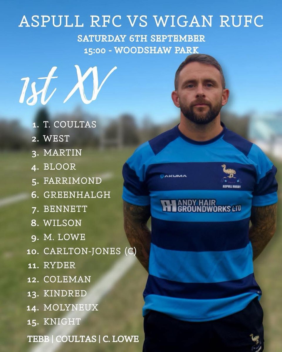 Aspullrfc's tweet image. A massive way to start the season.

For years, Aspull and Wigan have only met in friendlies. This weekend it’s different – there are league points on the line for the first time in a long while.

💙 1st XV to face Wigan
📅 Saturday 6th September
⏰ 15:00 KO
📍 Woodshaw Park