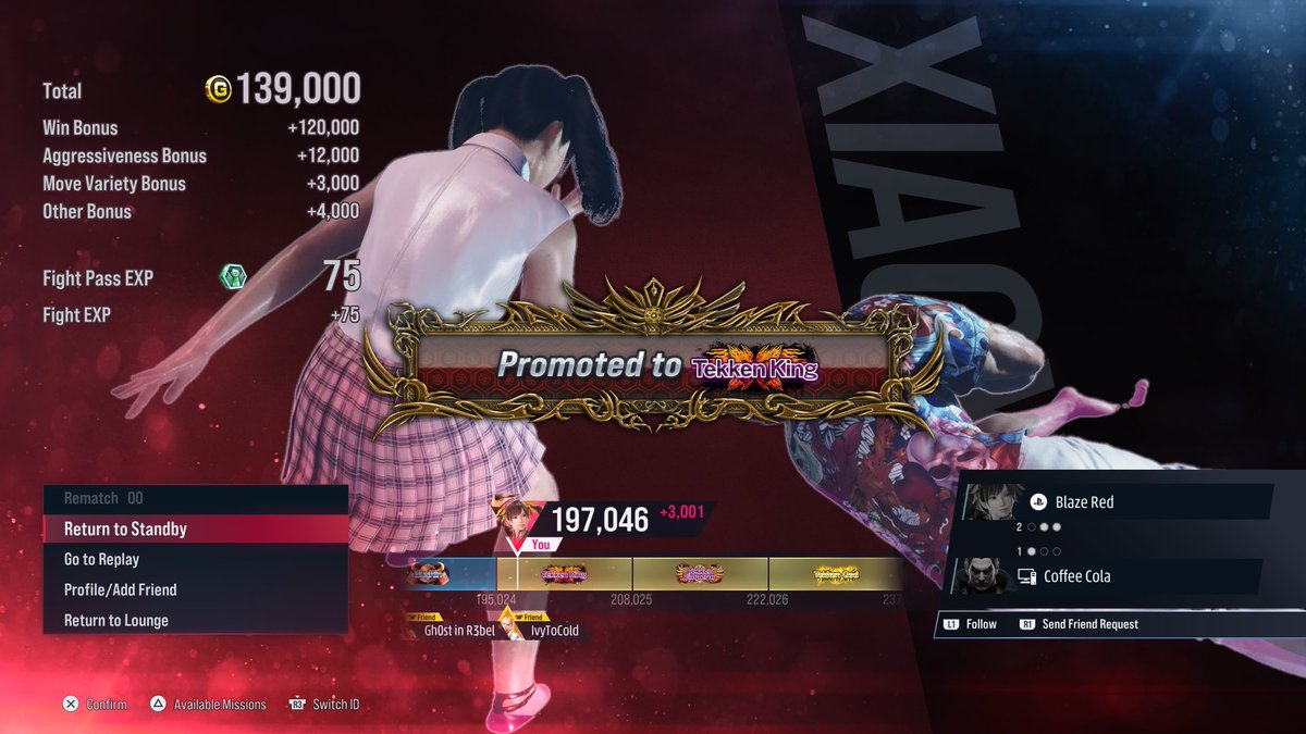 For the first time in S2, I made it to Tekken King online ranked with Ling. Keeping up the grind👍🏾