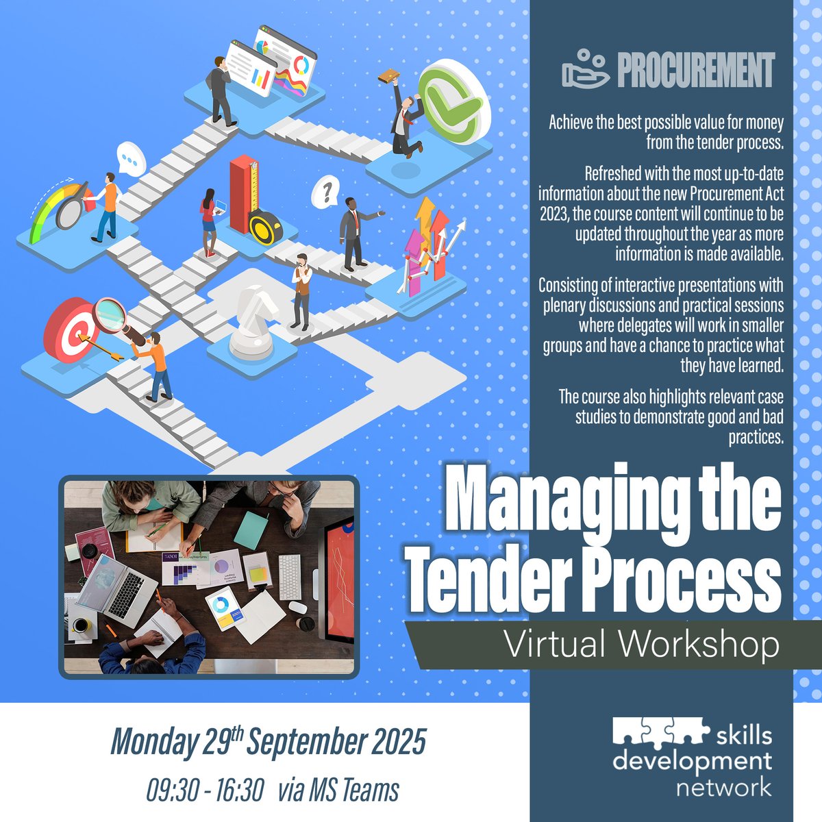 This course  has been refreshed with the most up-to-date information about the new Procurement Act 2023 and aims to improve delegates' knowledge and skill level in order to achieve the best possible value for money from the tender process. 

orlo.uk/j2tPr
