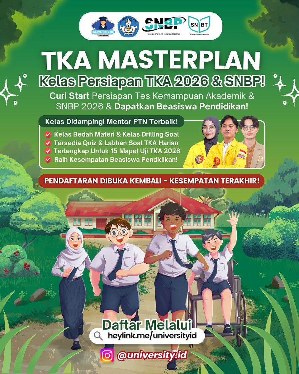 sarrkhai's tweet photo. hai #studytwt !
buat temen-temen kelas 12 yang masih bingung buat belajar TKA, bisa banget ikut bimbel University ID nih. Akan ada sesi materi dan drilling soal. Yuk kepoin instagramnya @university.id https://t.co/HBU9asDqk4