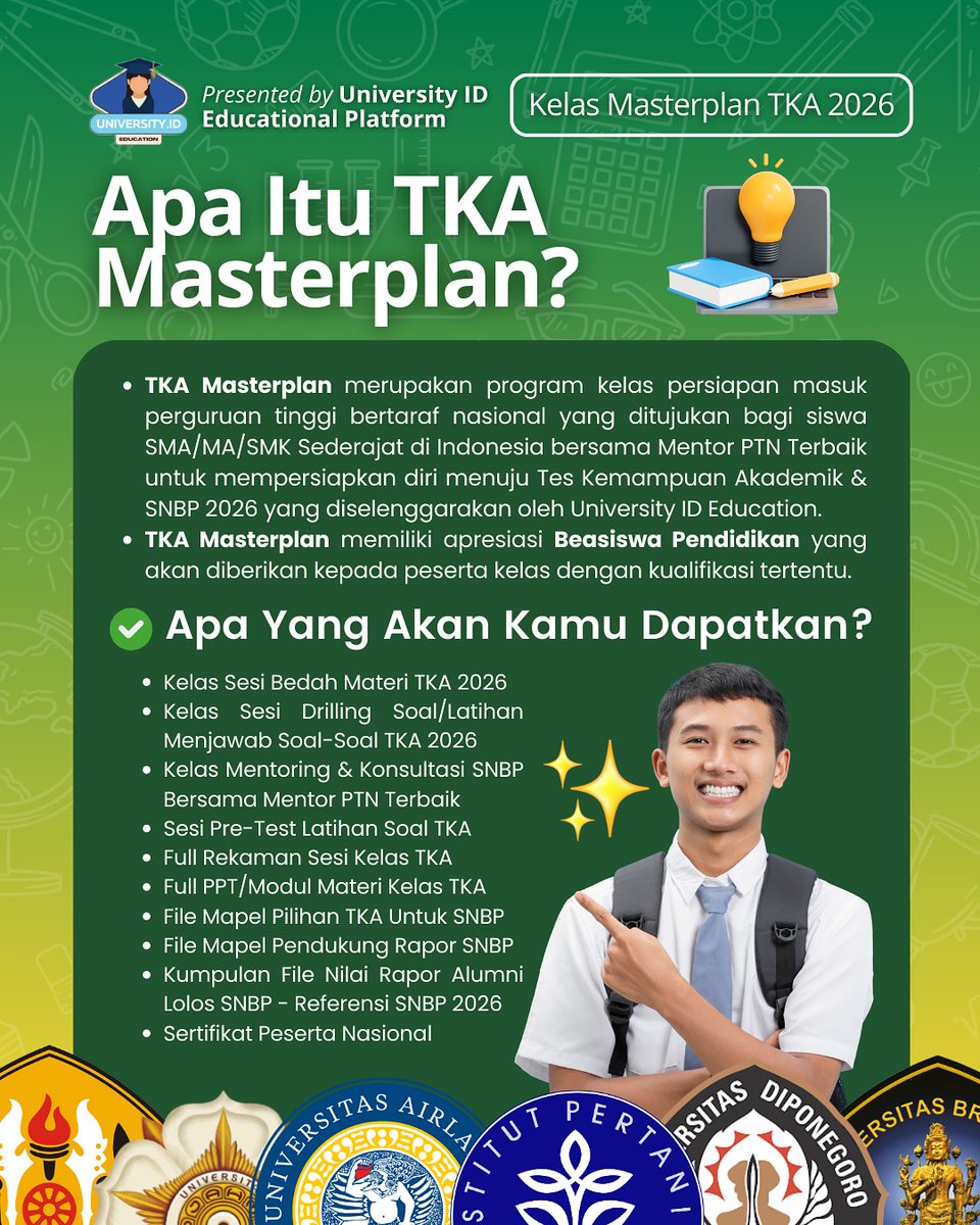 sarrkhai's tweet photo. hai #studytwt !
buat temen-temen kelas 12 yang masih bingung buat belajar TKA, bisa banget ikut bimbel University ID nih. Akan ada sesi materi dan drilling soal. Yuk kepoin instagramnya @university.id https://t.co/HBU9asDqk4