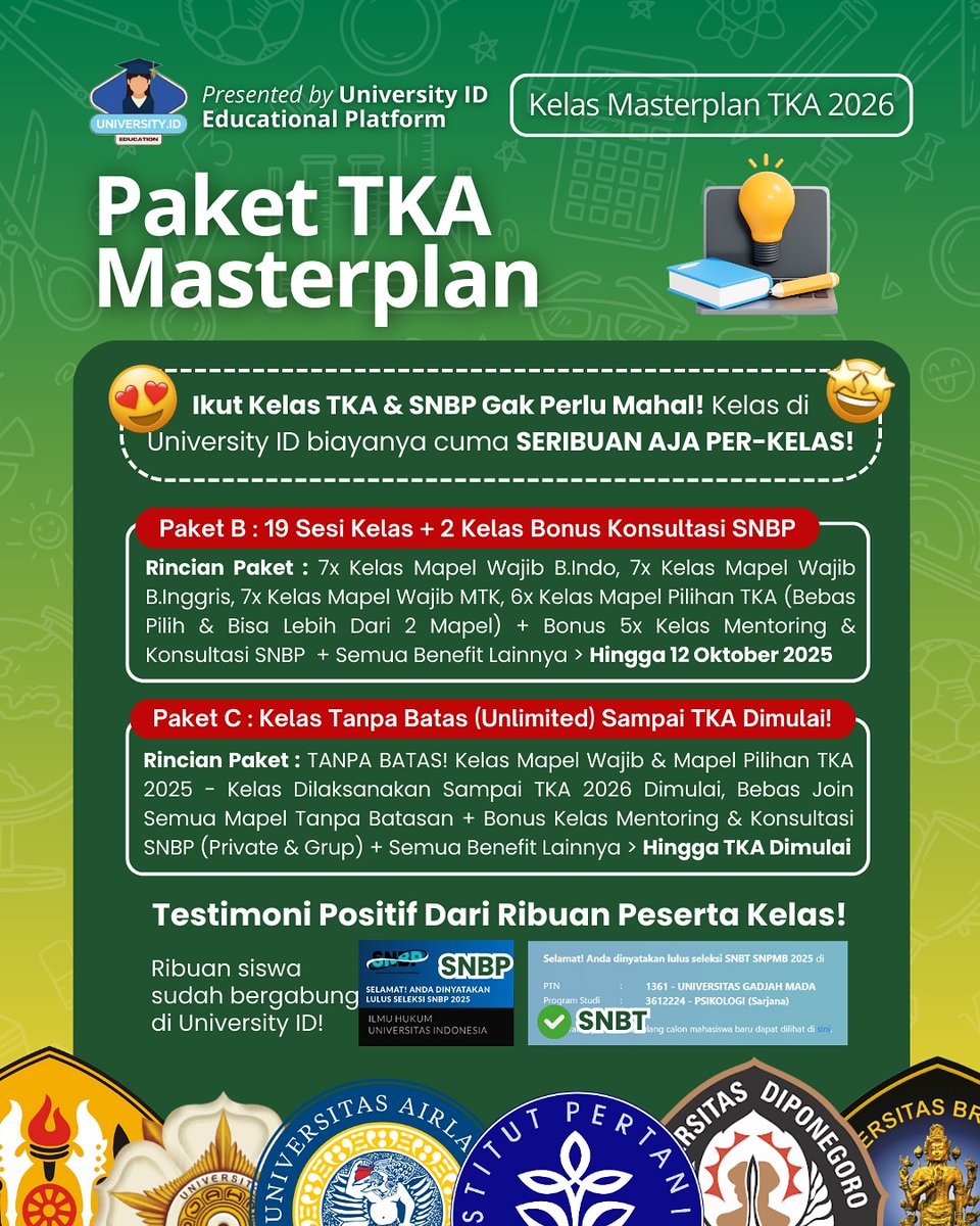 sarrkhai's tweet photo. hai #studytwt !
buat temen-temen kelas 12 yang masih bingung buat belajar TKA, bisa banget ikut bimbel University ID nih. Akan ada sesi materi dan drilling soal. Yuk kepoin instagramnya @university.id https://t.co/HBU9asDqk4