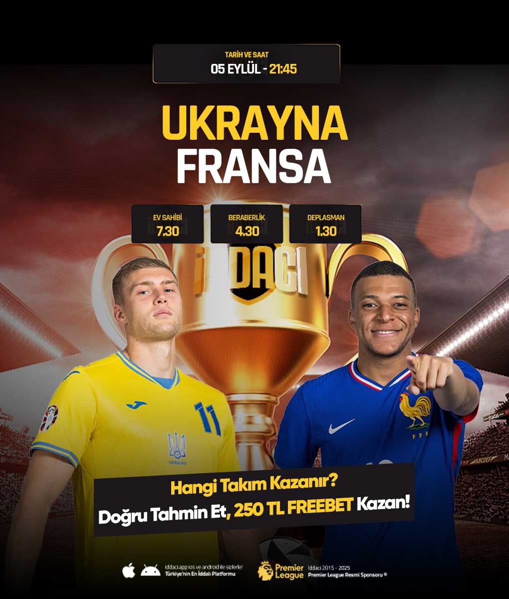 ⚽️ #Ukrayna  🆚 #Fransa     
📅 Tarih: 5 Eylül
🕥 Saat: 21:45

💥 Hangi takim kazanir doğru tahmin et, 250 TL FREEBET yada FREESPIN kazan!

1️⃣ Tahminini ve kullanıcı adını yaz
2️⃣ 3 arkadaşını etiketle
3️⃣ Gönderiyi RT’le