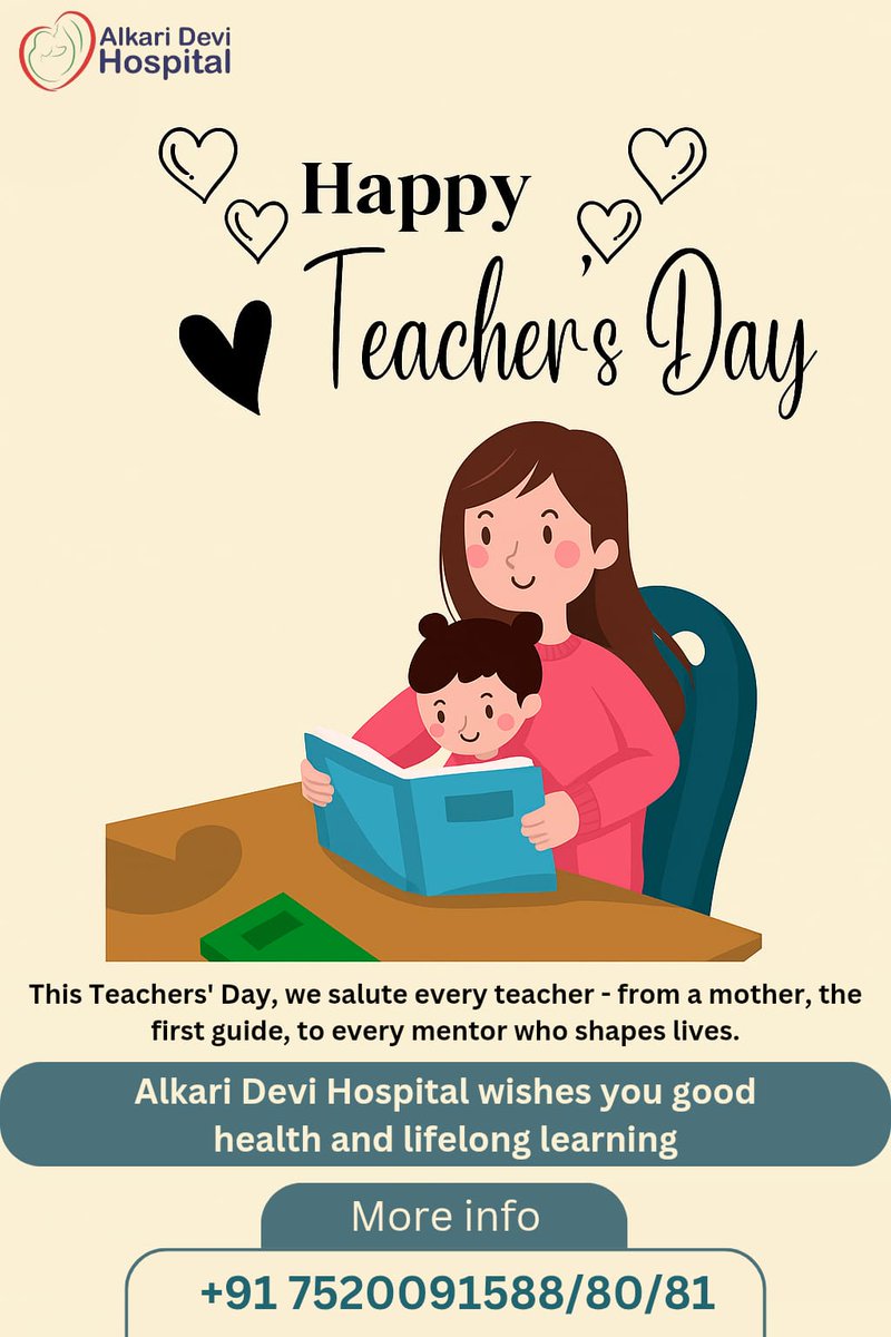AlkariDevi's tweet image. Nurturing Knowledge, Inspiring Lives – Happy Teachers’ Day from Alkari Devi Hospital

#AlkariDeviHospital #DrNeetuksingh #RespectForTeachers #Gratitude #NationBuilders #InspiringLives #Mentors #GuidingLight #TeachersDay #HappyTeachersDay