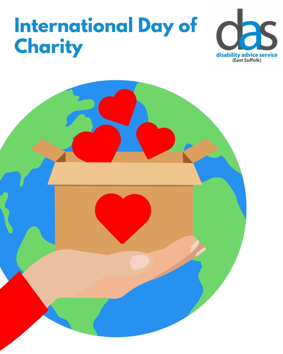 💛 #InternationalDayofCharity (5 Sept)
#Supportlocal: Disability Advice Service (East Suffolk) helps #disabled people, #carers &amp; families with free, confidential advice.
Ways to help: #volunteer, refer someone, or use #easyfundraising → easyfundraising.org.uk/causes/daseast…