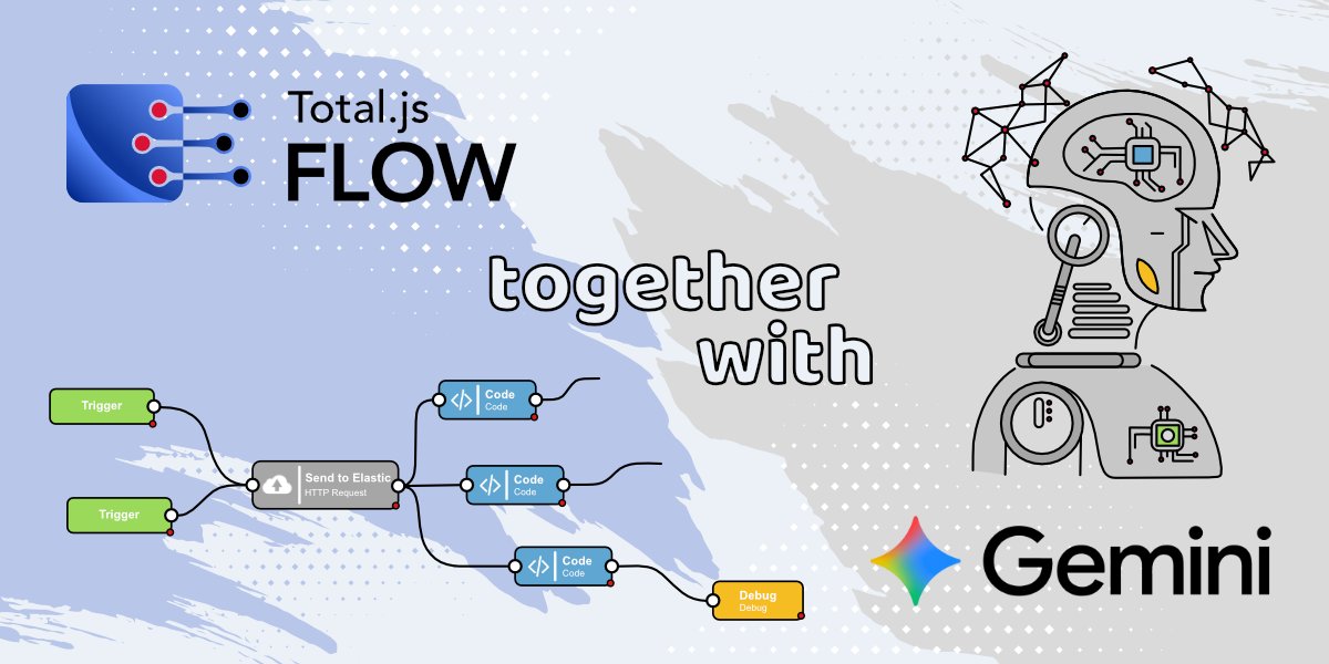 totalframework's tweet image. Build your own Google Gemini AI component in Total.js Flow and bring AI into your workflows. blog.totaljs.com/posts/29424110… #AI #GoogleGemini #totaljs #lowcode #automation #flow