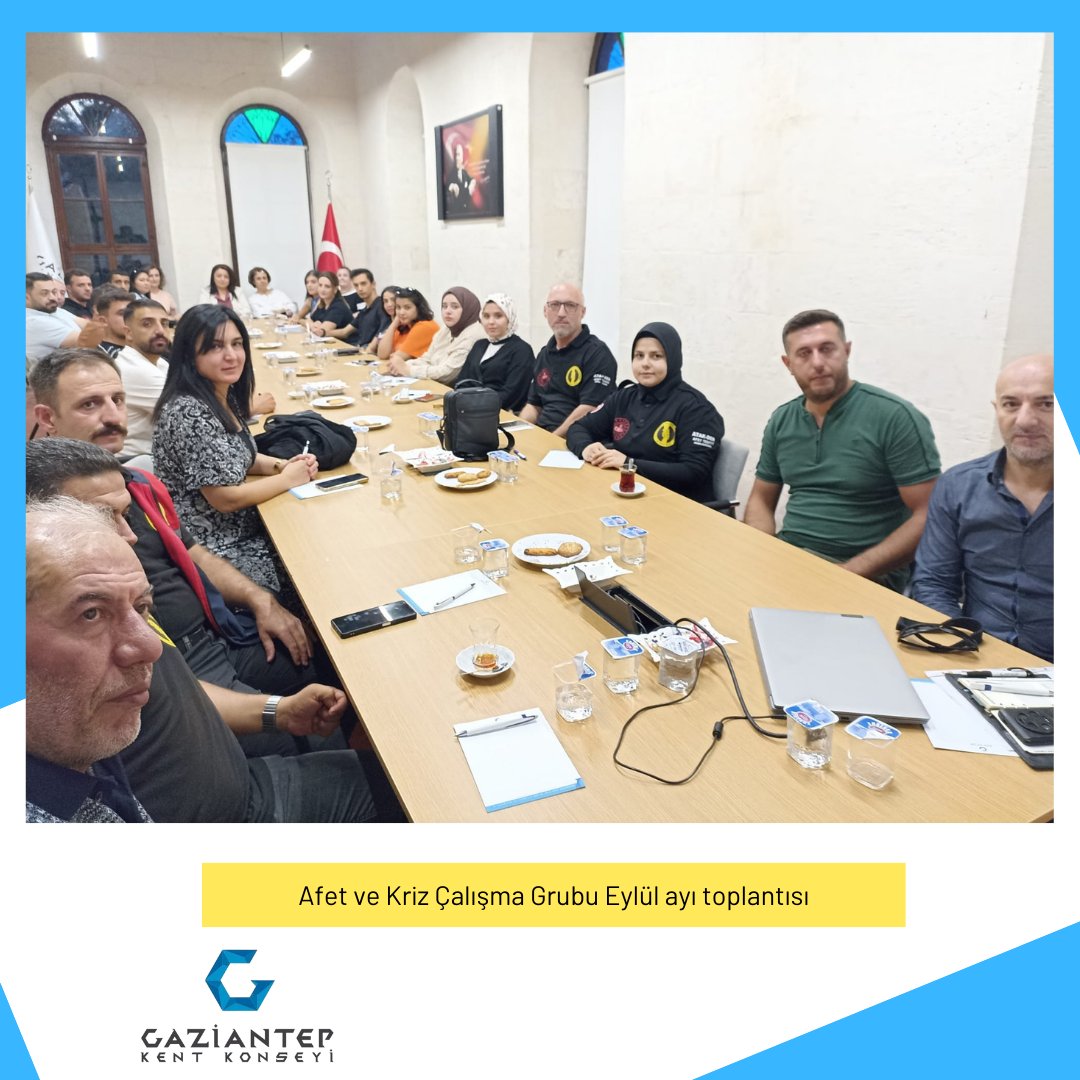 gkentkonseyi's tweet image. Gaziantep Kent Konseyi Afet ve Kriz Çalışma Grubu, Eylül ayı toplantısı, kent konseyi merkezinde gerçekleştirildi.   #afet #kriz #toplantı #gaziantepkentkonseyi #gaziantep @erdemguzelbey
