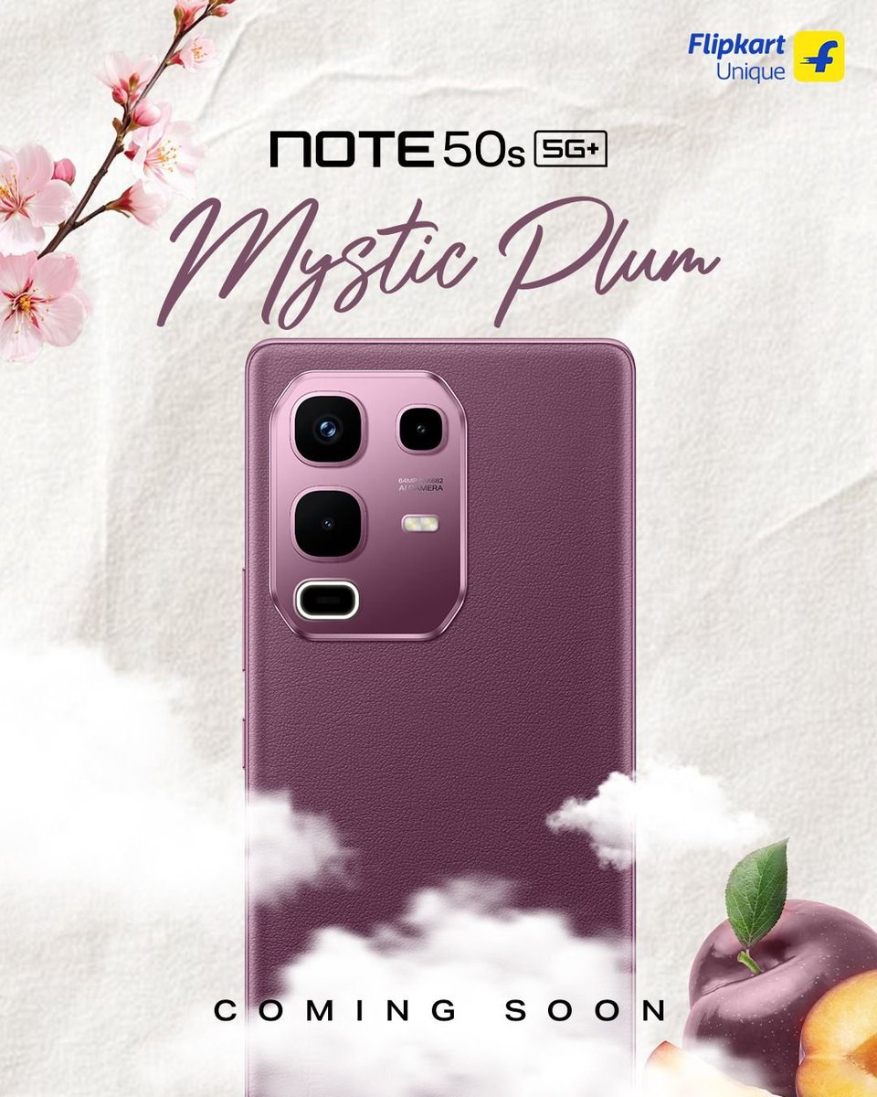techolum's tweet image. Infinix will soon launch the Note 50s 5G+ in a new Mystic Plum colour in India.

#InfinixNote50s5G #Note50s5G #Note50s #Infinix
