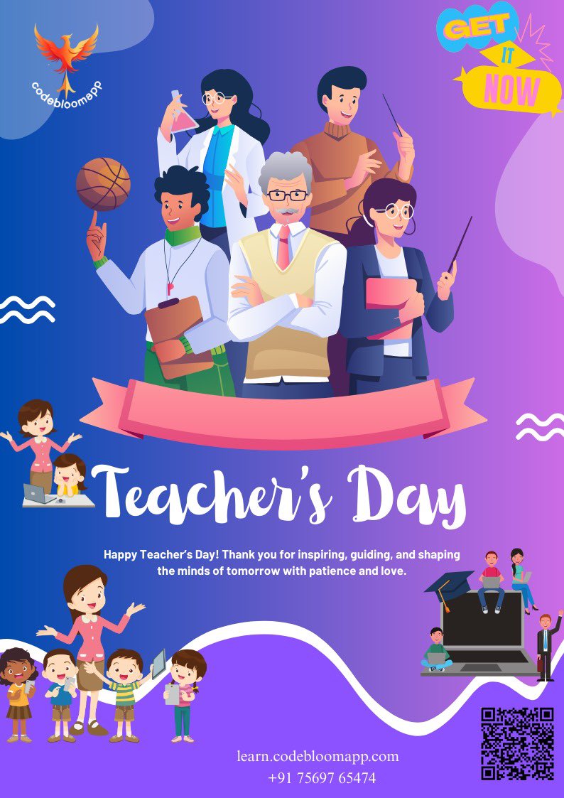 codebloomapp's tweet image. At CodeBloomApp, we celebrate the mentors who inspire, guide, and shape the future. 💡👩🏫👨🏫
Enroll now in our coding & tech courses and let learning never stop! 🚀✨
learn.codebloomapp.com
+91 75697 65474
#TeachersDay #CodeBloomApp #CodingForAll #TechLearning #Gratitude #Learn