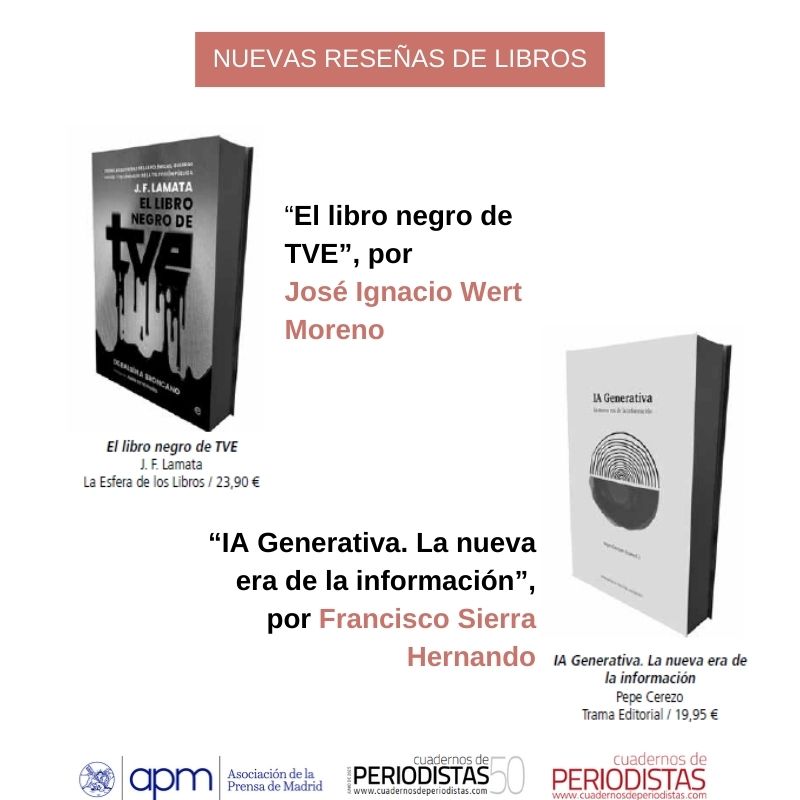 🆕 Nuevas reseñas de "Libros" en #CuadernosDePeriodistas cutt.ly/FrZsLQdN

✔️ 'Águilas y colibríes: periodistas innovadores en Europa' (José Alberto García Avilés), por David Corral Hernández
✔️ 'Cadena SER, 100 años de radio' (Luis Miguel Pedrero-Esteban, Laura